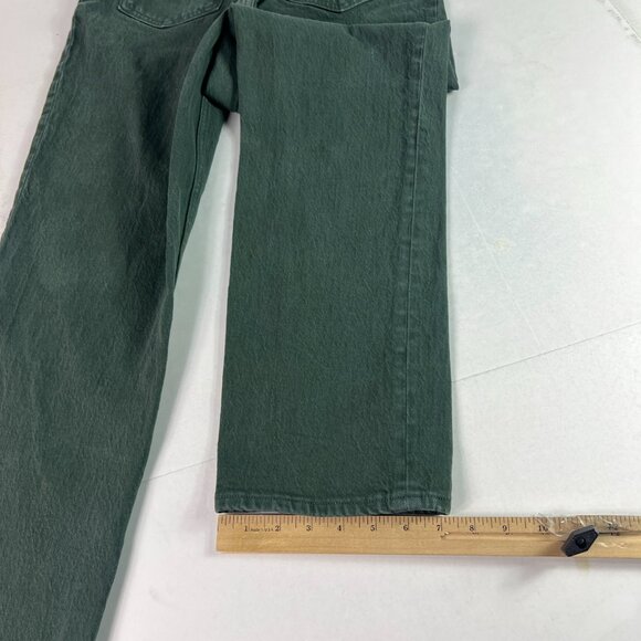 Abercrombie Fitch Jeans Womens 29x30* 90s Straight High Rise Green Denim Tag 28R - Picture 11 of 16